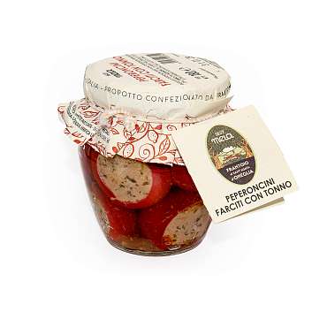 Перец острый фаршированный тунцом, SANTAGATA, 0,18 кг (ст/б)