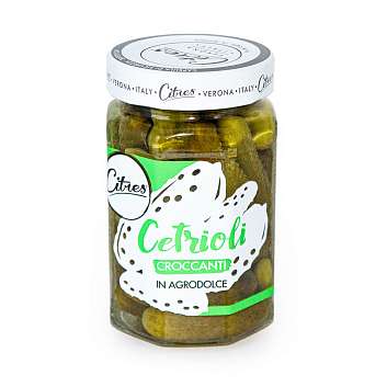 Огурцы хрустящие в кисло-сладком уксусе, CITRES, 0,290 кг/0,160 кг (ст/б)