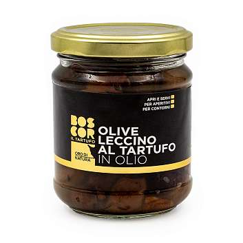 Оливки Леччино с трюфелем в масле BOSCOR, CALUGI, 0,170 кг (ст/б)