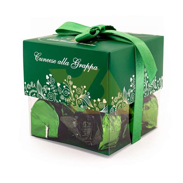 Конфеты 0141 из темного шоколада с начинкой из граппового крема 50% CUNEESE alla GRAPPA, ANTICA TORRONERIA PIEMONTESE, 0,180 кг (карт/кор зелёный кубик)  Antica Torroneria Piemontese Италия