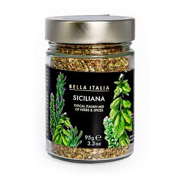 Специи сицилийские, смесь специй для мяса на гриле, запекания рыбы и ароматизации соусов, BELLA ITALIA, UMBRO, 0,095 кг (ст/б)
