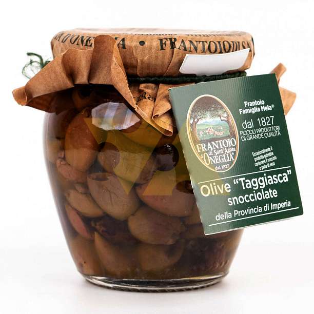 Оливки Таджаски в оливковом масле, САНТАГАТА, 260 гр   Frantoio di Sant'Agata d'Oneglia Италия