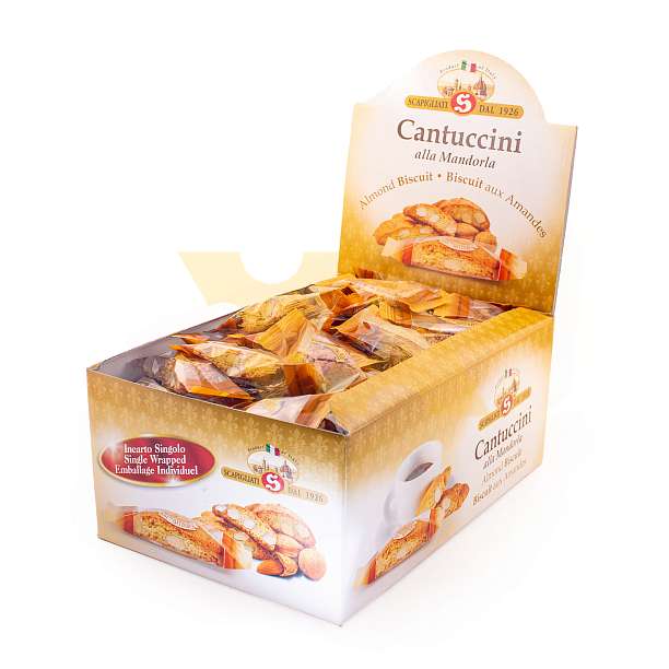 Кантуччини миндальные, SCAPIGLIATI, 1 кг (100 шт по 10 грамм) (карт/кор/дисплей)  Scapigliati Dolciaria Италия