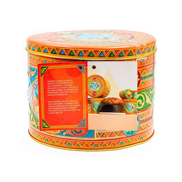 Панеттоне с сицилийским цитрусовыми цукатами и шафраном без изюма DOLCE&GABBANA, 0,500 кг (ж/б)  Fiasconaro Италия