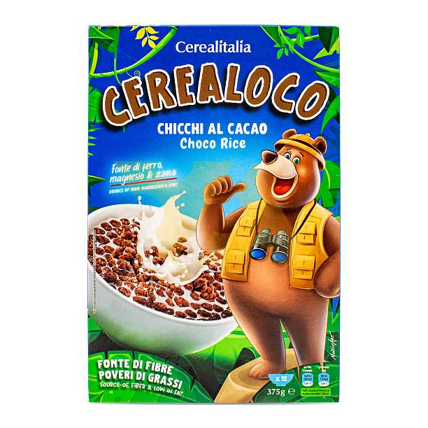 Сухой завтрак хлопья с какао CEREALOCO, CEREALITALIA, 0,375 кг (карт/кор)  Cerealitalia Италия