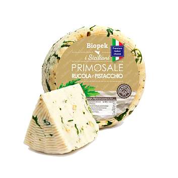 Пекорино с руколой и фисташками PRIMOSALE, молодой сыр из овечьего молока, BIOPEK, ~ 1,5 кг