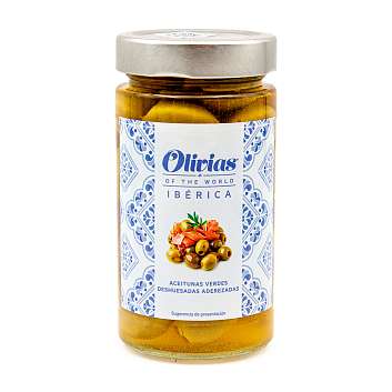Оливки зелёные без косточек по-иберийски, OLIVIAS BY TAST, 0,370 мл / 0,350 кг / 0,15 кг (ст/б)
