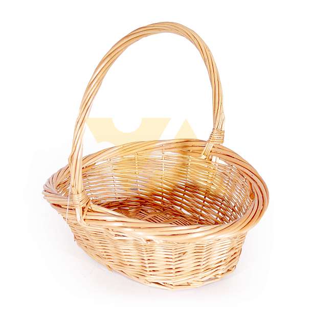 Корзина средняяя лоза овальная широкий кант (высота 40, длина 38, ширина 33)