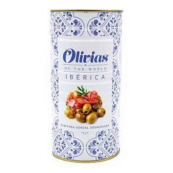 Оливки зелёные без косточек по-иберийски, OLIVIAS BY TAST, 1,4 кг / 0,6 кг /1,45 л (ж/б)