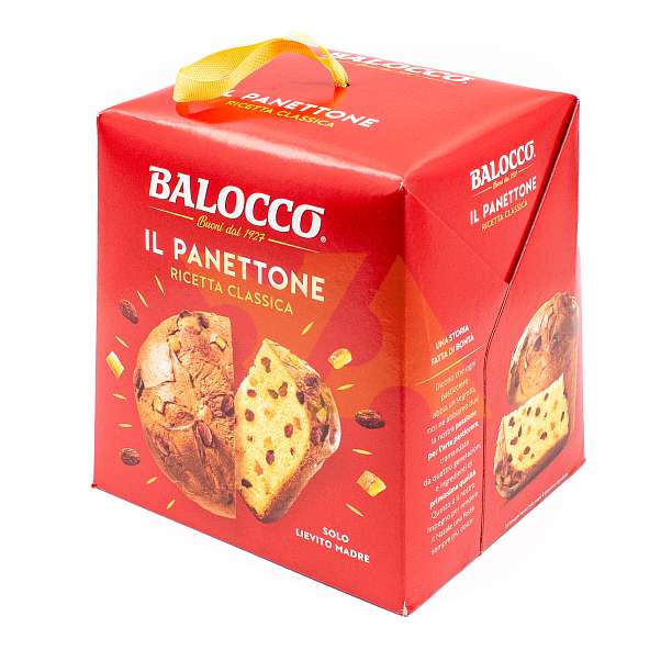 Панеттоне с изюмом и цукатами, рождественский кекс из Милана, BALOCCO, 0,500 кг (карт/кор)  Balocco Италия