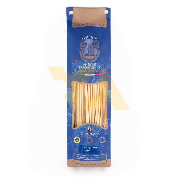 Лингуине, паста из твердых сортов пшеницы из Граньяно IGP, ANTICHE TRADIZIONI DI GRAGNANO, 0,5 кг 0.5 кг. Antiche Tradizioni di Gragnano Италия