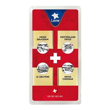 Коллекция сыров «Грюйер, Чеддар, Швейцарский и Маасдам» ТЗ "LAIME" фас. 5/160г (Россия, СПб)
