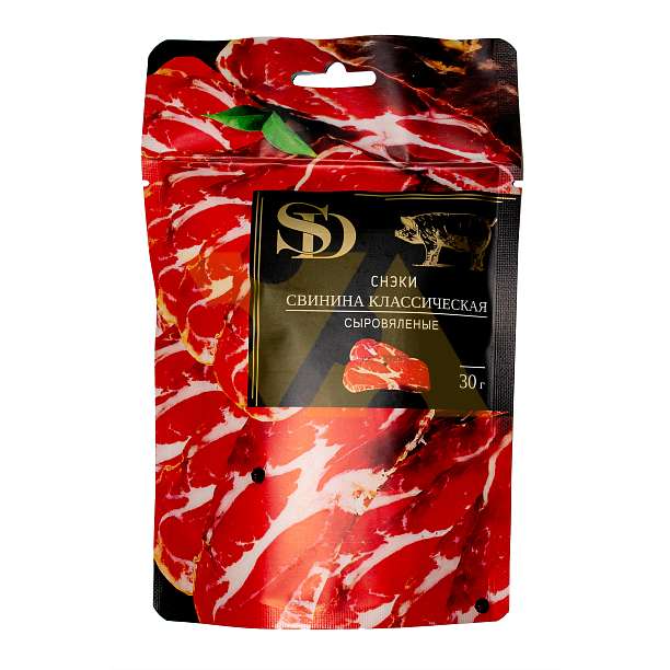 Снэки из свинины сыровяленые "классические" SD, нарезка, 0,030 кг  Сытный дом Россия
