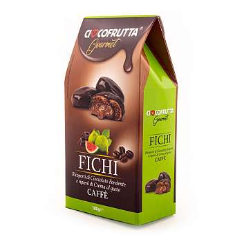 Инжир в темном шоколаде с начинкой из крема со вкусом кофе, CIOCCOFRUTTA, 0,180 кг (карт/кор)