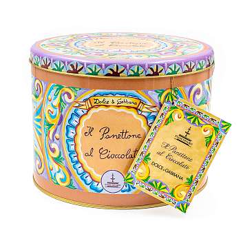 Панеттоне с темным и молочным шоколадом без изюма и цукатов DOLCE&GABBANA, 0,500 кг (ж/б)