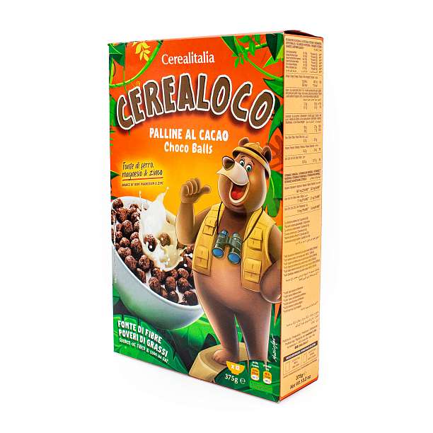 Сухой завтрак шарики с какао CEREALOCO, CEREALITALIA, 0,375 кг (карт/кор)  Cerealitalia Италия