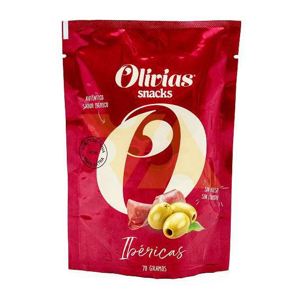 Оливки Гордаль с ароматом хамона «Снек Иберика», OLIVIAS BY TAST, 0,070 кг (дойпак)  OLIVIAS BY TAST Испания