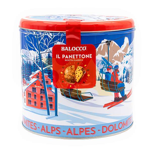 Панеттоне с изюмом и цукатами, рождественский кекс из Милана, BALOCCO, 0,75 кг (жест/кор) 0.75 кг. Balocco Италия