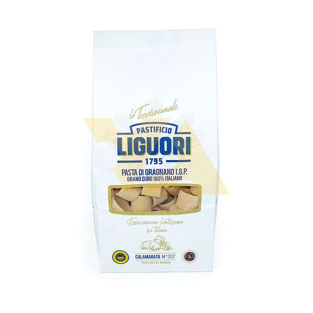 Каламарата №207, паста из Граньяно I.G.P. из твердых сортов пшеницы, LIGUORI, 0,5 кг (бум/упак) 12 шт/кор 0.5 кг. Liguori Pastificio Италия