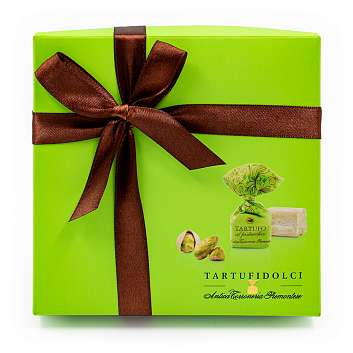 Конфеты Трюфель Фисташка TARTUFIDOLCI, ANTICA TORRONERIA PIEMONTESE, 0,125 кг (карт/кор с лентой)