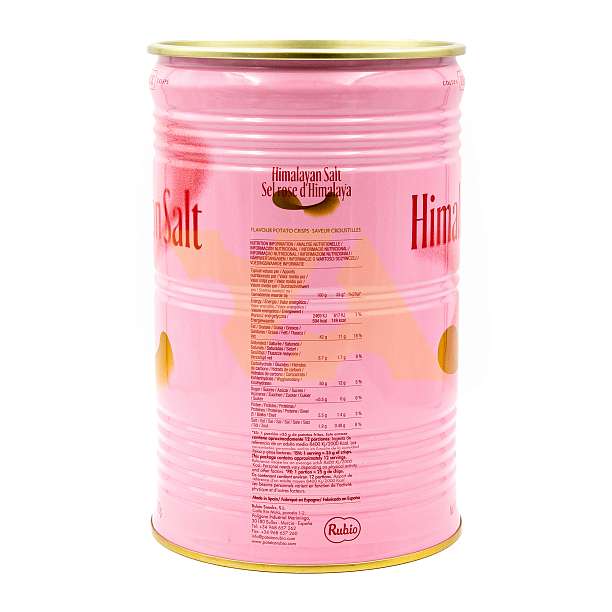 Чипсы картофельные с гималайской розовой солью, RUBIO, 0,300 кг (ж/б)  Rubio Snacks Испания
