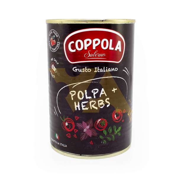 Томаты резаные Польпа с травами COPPOLA, 0,4 кг/0,24 кг/0,425 л (ж/б) 0.4 Coppola Foods Италия