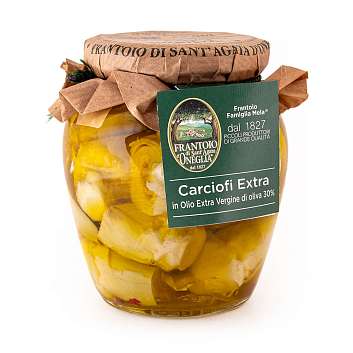 Артишоки Экстра в оливковом масле первого холодного отжима 30%, SANTAGATA, 0,29 кг (ст/б)