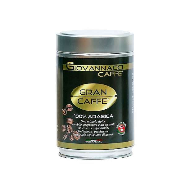 Кофе молотый MOKA, смесь обжаренная 100% Арабика, GIOVANNACCI, 0,25 кг (ж/б)  Giovannacci Caffè Италия