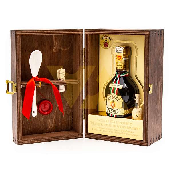 Уксус бальзамический из Модены DOP, PONTE VECCHIO, PNT0136, выдержка 25 лет, 0,100 л (ст/б в деревянной коробке)  Acetaia Leonardi Италия