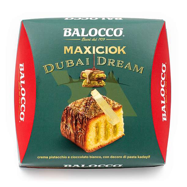 Кекс (десерт) с кремом из фисташек и белого шоколада Дубайская мечта , BALOCCO, 0,650 кг (карт/кор)  Balocco Италия