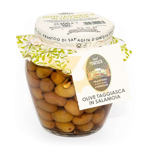 Оливки Таджаски с косточками в рассоле SANTAGATA, 0,300 кг (ст/б)  Frantoio di Sant'Agata d'Oneglia Италия