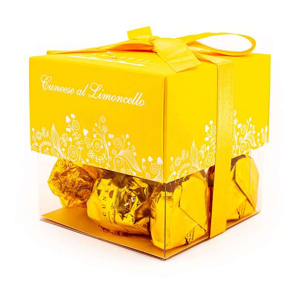 Конфеты 0142 из темного шоколада с начинкой из крема Лимончелло 50% CUNEESE al LIMONCELLO, ANTICA TORRONERIA PIEMONTESE, 0,180 кг (карт/кор жёлтый кубик)  Antica Torroneria Piemontese Италия