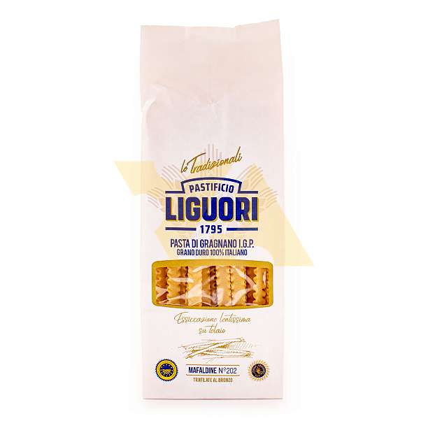 Мафальдине №202, паста из Граньяно I.G.P. из твердых сортов пшеницы, LIGUORI, 0,5 кг (бум/упак)  Liguori Pastificio Италия