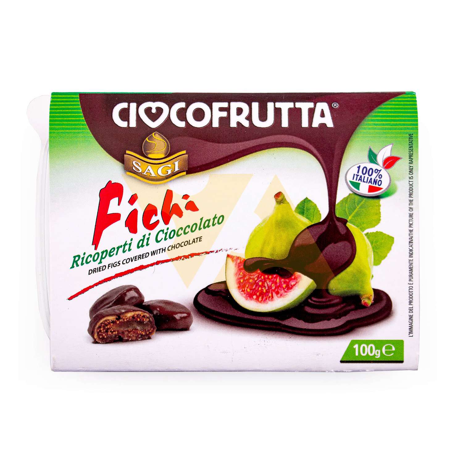 Инжир сушеный в темном шоколаде (30%), CIOCCOFRUTTA, 0,100 кг (пласт ...