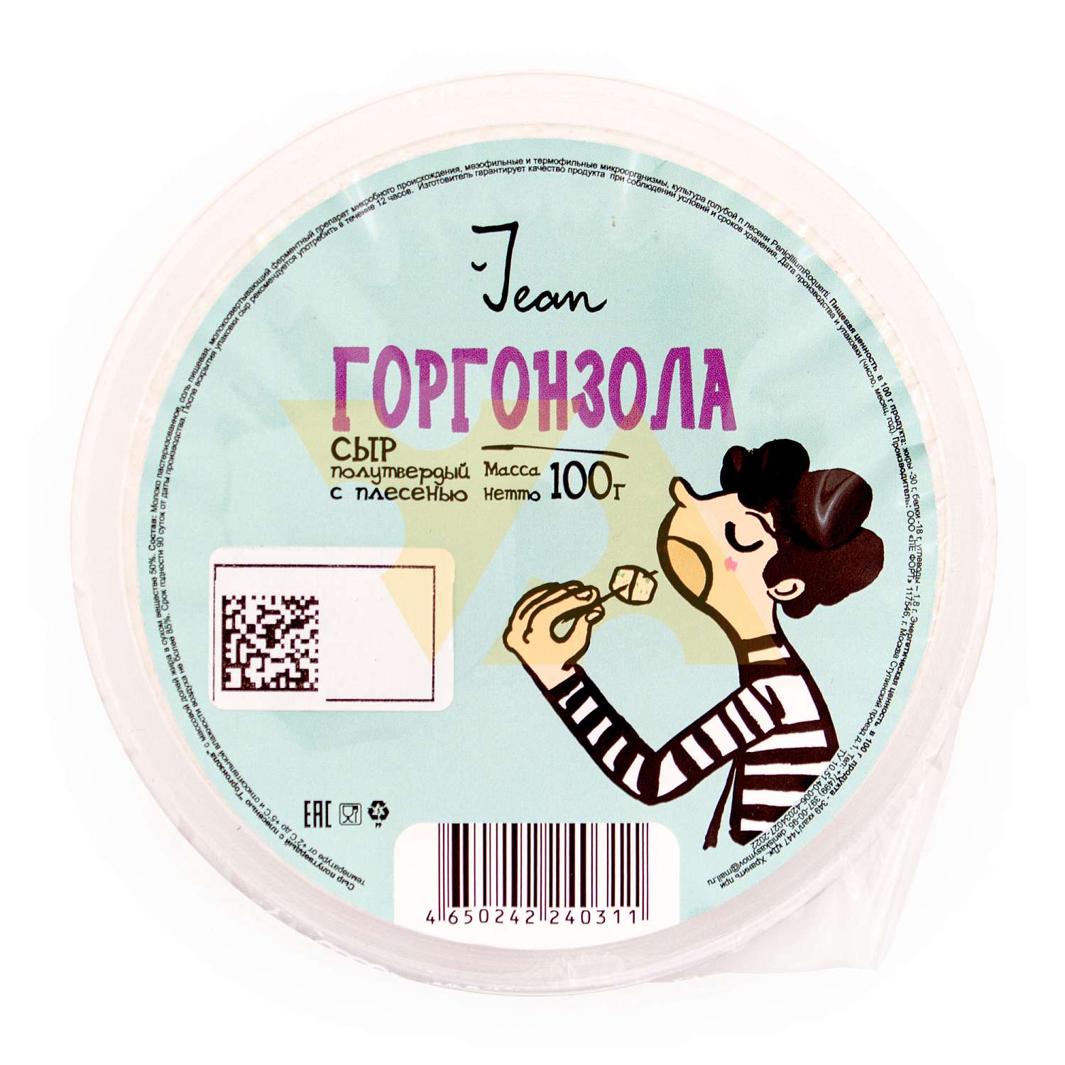 Горгонзола, сыр полутвердый с плесенью, Jean 0,100 кг (пл/б) купить с ...