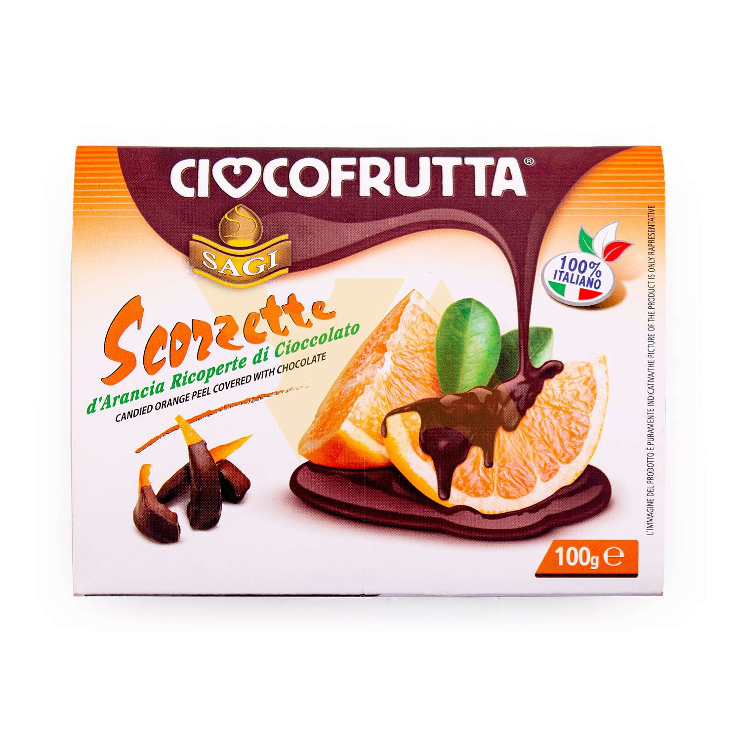 Апельсиновые цукаты засахаренные в темном шоколаде (30%), CIOCCOFRUTTA ...