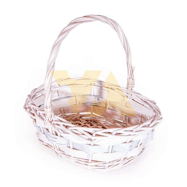 Корзина малая белая лоза (высота 30, длина 30, ширина 24)