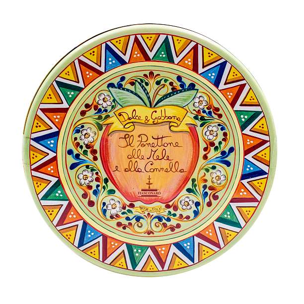 Панеттоне с засахаренным яблоком и корицей без изюма и цукатов DOLCE&GABBANA, 0,500 кг (ж/б)  Fiasconaro Италия