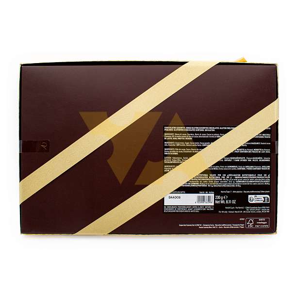 Ассорти конфет в темном шоколаде, 4 вида, VENCHI, 0,230 кг (подарочная золотая карт/кор Corporate)  Venchi Италия