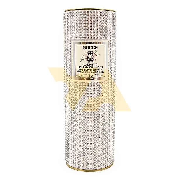 Заправка белая на основе уксуса бальзамического из Модены №15, GOCCE, K7420, выдержка 15 лет, 0,250 л (ст/б с кристаллами, в тубе с кристаллами и в карт/коробке)  Acetaia Leonardi Италия