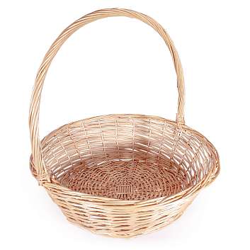 Корзина круглая 0201, размер (диаметр - 61 см, высота борта - 21 см, высота с ручкой - 55 см)