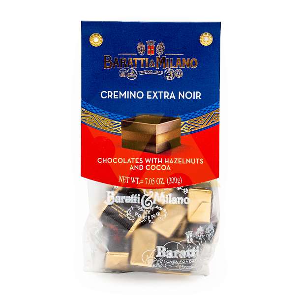 Пралине Кремино из горького шоколада, фундука и обезжиренного какао, 4359, BARATTI&MILANO, 0,200 кг (пл/пак)  Baratti & Milano Италия