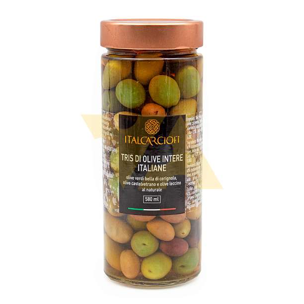 Ассорти из трех сортов оливок в рассоле LINIA GOURMET, ITALCARCIOFI, 0,580 л/0,580 кг/0,350 кг (ст/б)  Italcarciofi S.r.L. Италия
