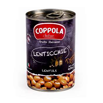 Чечевица COPPOLA, 0,4 кг/0,24 кг/0,425 л (ж/б)