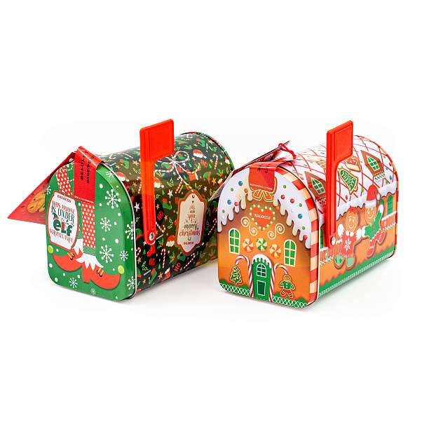 Панеттоне мини без цукатов в жестяной коробке в виде почтового ящика, рождественский кекс из Милана, BALOCCO, 0,08 кг (жест/кор) 0.08 кг. Balocco Италия