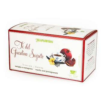 Чай черный с ванилью и гранатом "Секретный сад", 12 пакетиков по 2,5 гр, REGINADIFIORI, 0,030 гр (карт/кор)