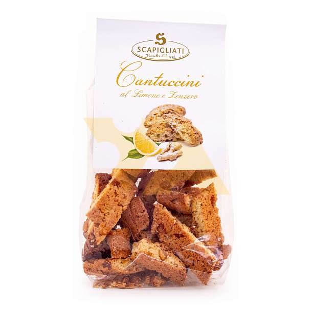 Кантуччини с лимоном и имбирем, SCAPIGLIATI, 0,150 кг (пл/пак)  Scapigliati Dolciaria Италия