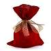 Мешок красный из джута для панеттоне 31х43