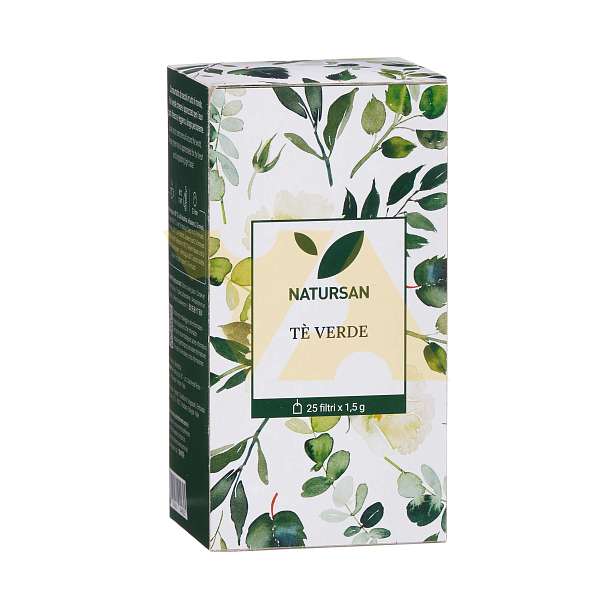 Чай зеленый, 25 пакетиков по 1,5 гр., NATURSAN, 0,0375 кг (карт/кор)  SNAK Италия