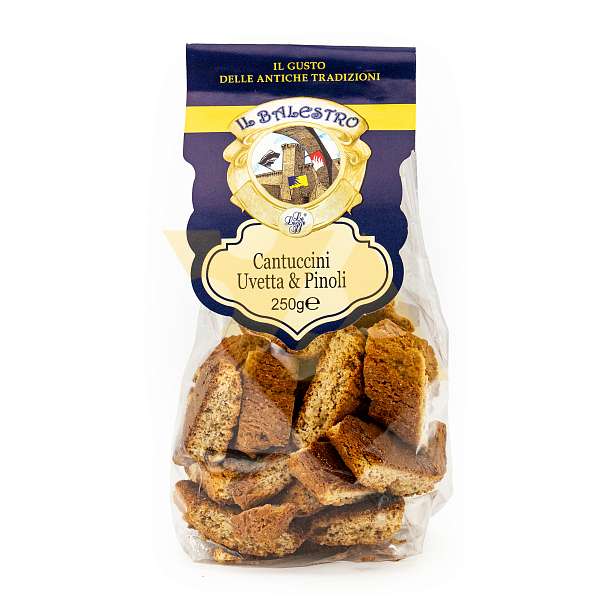 Кантуччини с изюмом и кедровыми орешками IL BALESTRO, 0,250 кг (пл/пак)  Le Logge Италия